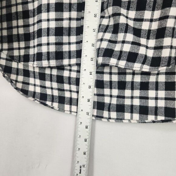 Madewell Flannel Shirt Womens Size XXS Black Plaid Button Front and Sides Hi Low - Picture 5 of 8